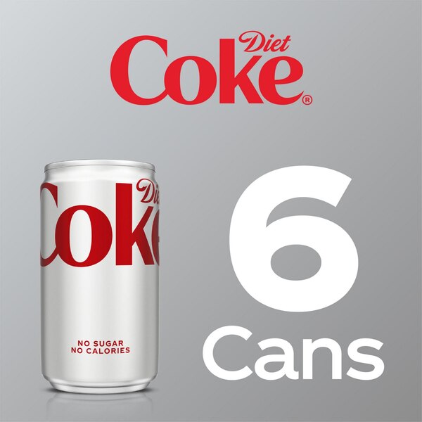 Diet Coke Soda Soft Drink, 7.5 OZ Cans, 6 PK