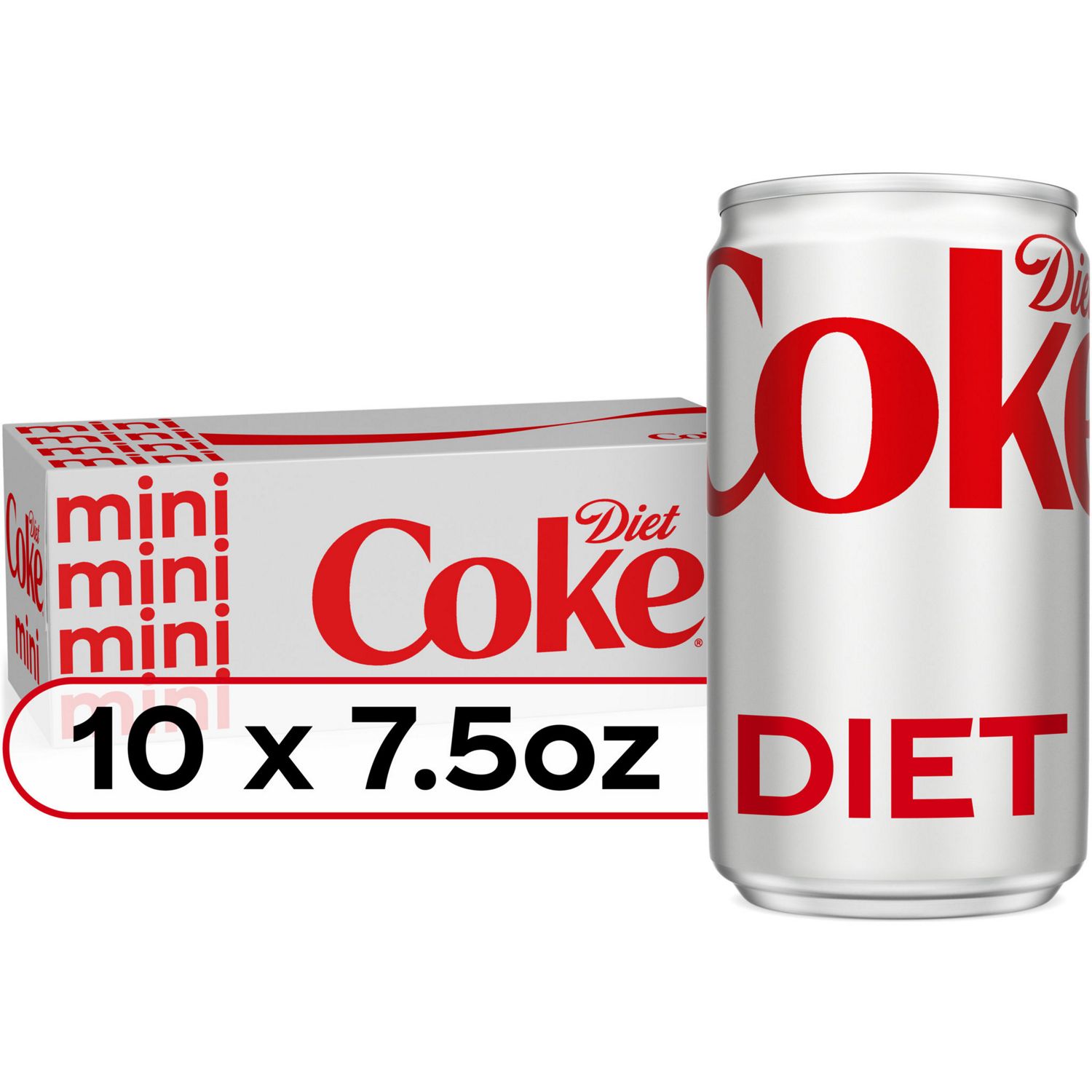 Diet Coke Soda Soft Drink, 7.5 OZ Cans, 10 PK