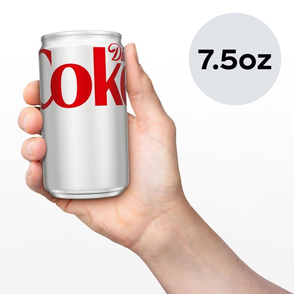 Diet Coke Soda Soft Drink, 7.5 OZ Cans, 10 PK