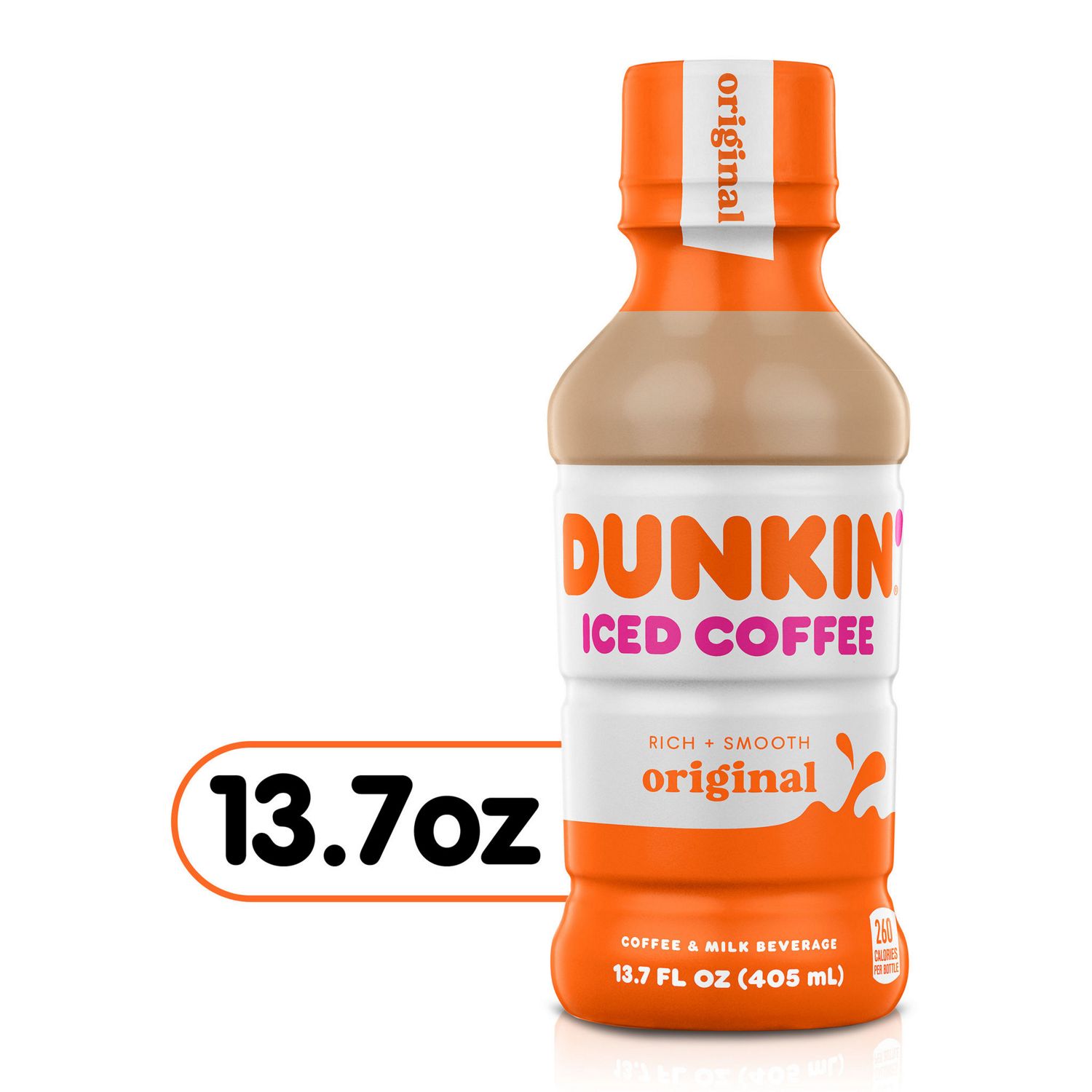 Dunkin' Original Iced Coffee Bottle, 13.7 OZ