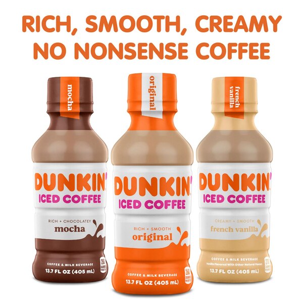 Dunkin' Original Iced Coffee Bottle, 13.7 OZ