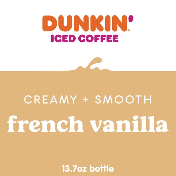 Dunkin' French Vanilla Iced Coffee Bottle, 13.7 OZ