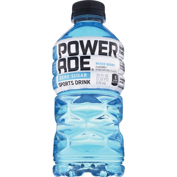 Powerade Zero Mixed Berry Blast, ION4 Electrolyte Enhanced Fruit Flavored Zero Sugar Zero Calorie Sports Drink, 32 fl oz