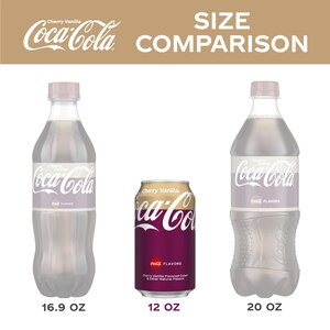 Cherry Vanilla Coke, Cherry Vanilla Flavored Coca-Cola Soda Pop Soft Drink, Fridge Pack, 12 fl oz, 12 Pack