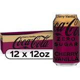 Cherry Vanilla Coke Zero Sugar, Cherry Vanilla Flavored Coca-Cola Diet Soda Pop Soft Drink, 12 fl oz, 12 Pack, thumbnail image