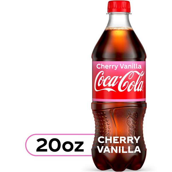 Cherry Vanilla Coke, Cherry Vanilla Flavored Coca-Cola Soda Pop Soft Drink, 20 OZ