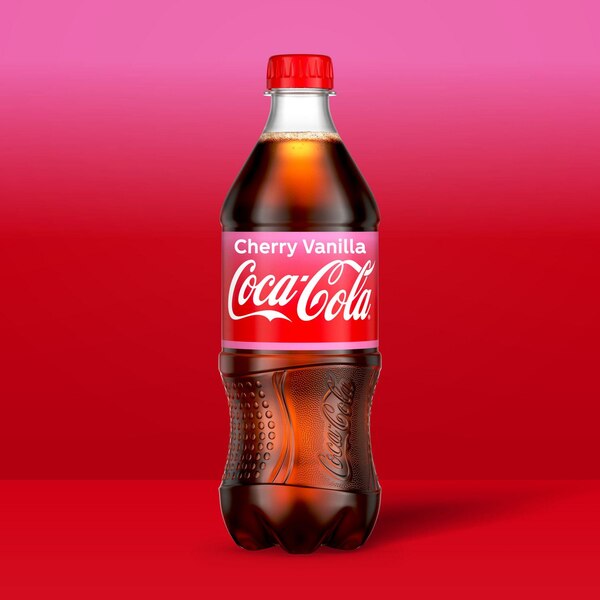 Cherry Vanilla Coke, Cherry Vanilla Flavored Coca-Cola Soda Pop Soft Drink, 20 OZ