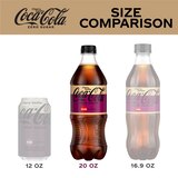 Cherry Vanilla Coke Zero Sugar, Cherry Vanilla Flavored Coca-Cola Diet Soda Pop Soft Drink, 20 fl oz, thumbnail image