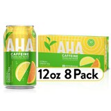 AHA Sparkling Citrus + Green Tea Flavored Water with Caffeine & Electrolytes, 12 OZ Cans, 8 PK, thumbnail image
