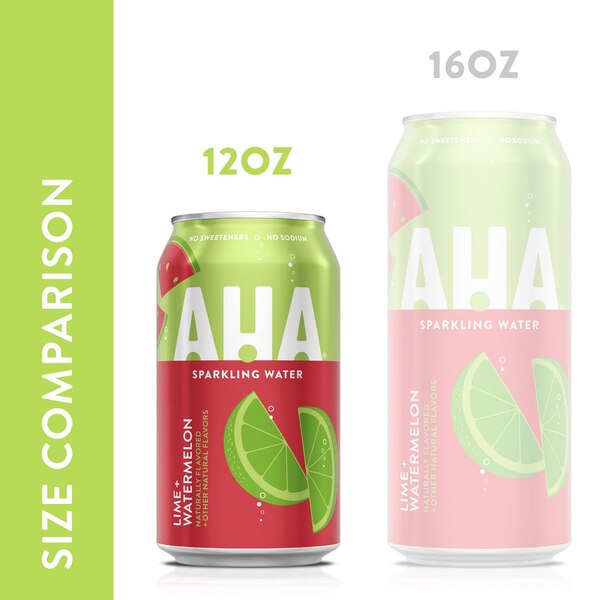 AHA Sparkling Flavored Water, 12 OZ Cans, 8 PK