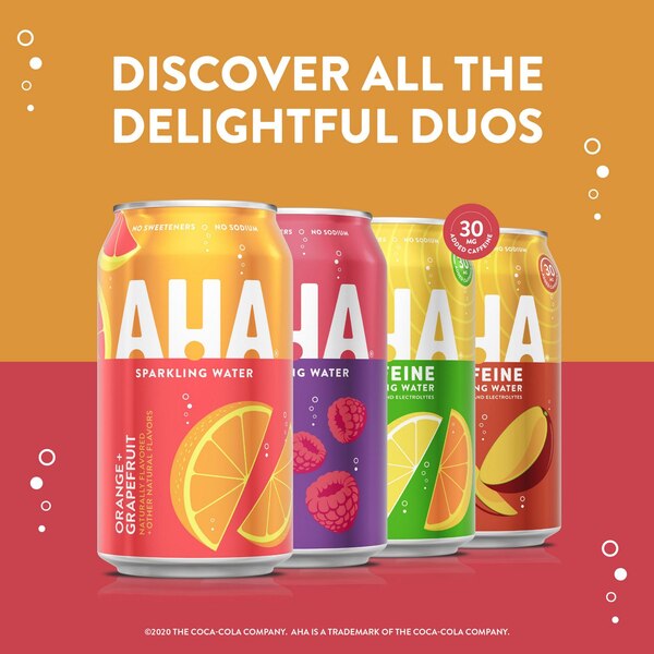 AHA Sparkling Flavored Water, 12 OZ Cans, 8 PK