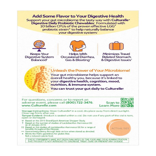 Culturelle Digestive Health Daily Probiotic Chewable Tablets