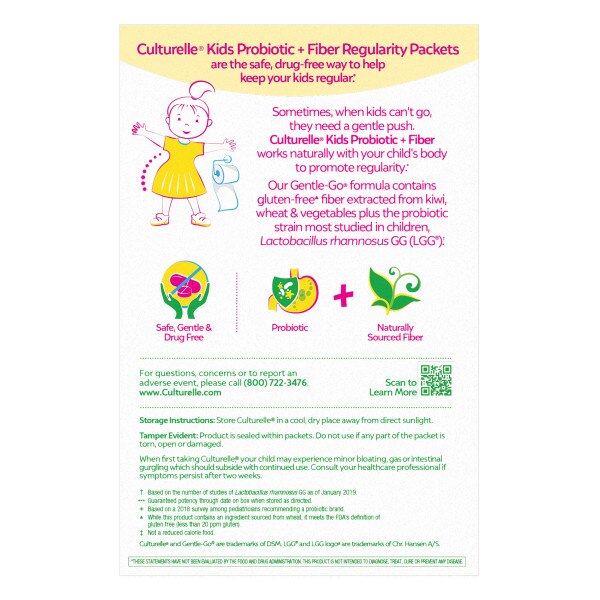 Culturelle Kids Probiotic + Fiber Regularity Packets