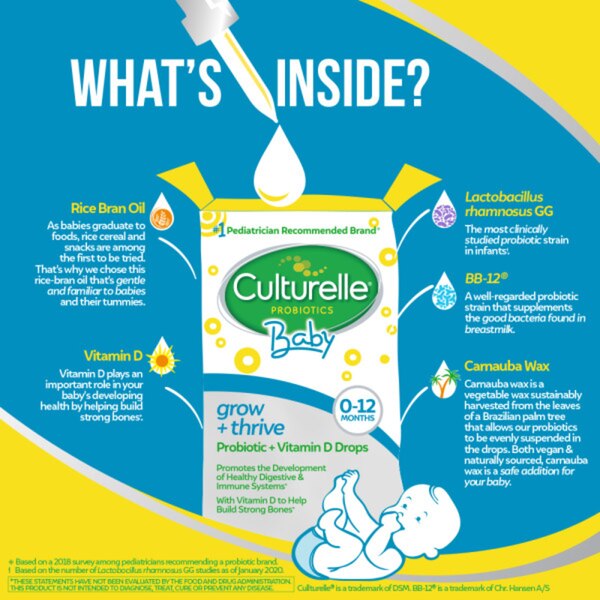 Culturelle Baby Probiotic + Vitamin D Drops, 0.30 FL OZ