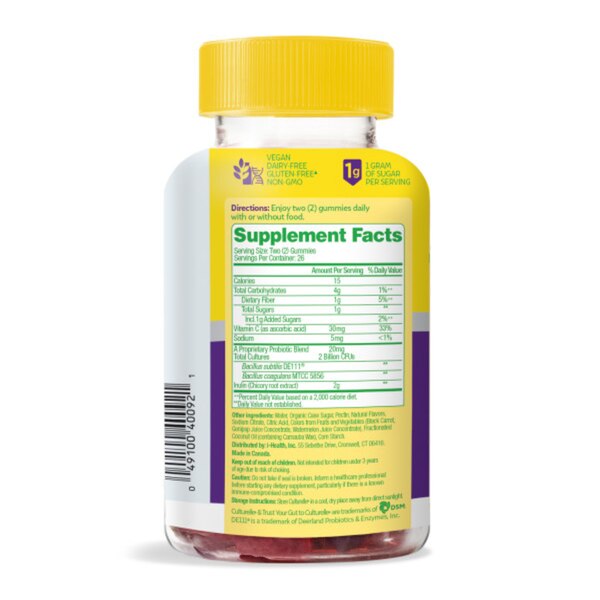 Culturelle Daily Prebiotic + Probiotic Gummies for Adults, Mixed Berry, 52 CT