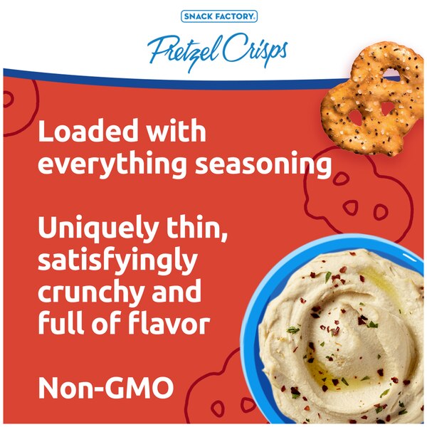 Snack Factory Pretzel Crisps, Everything, 7.2 oz