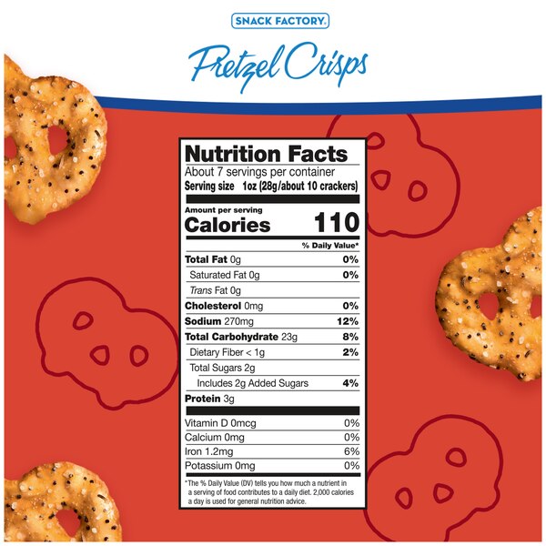 Snack Factory Pretzel Crisps, Everything, 7.2 oz