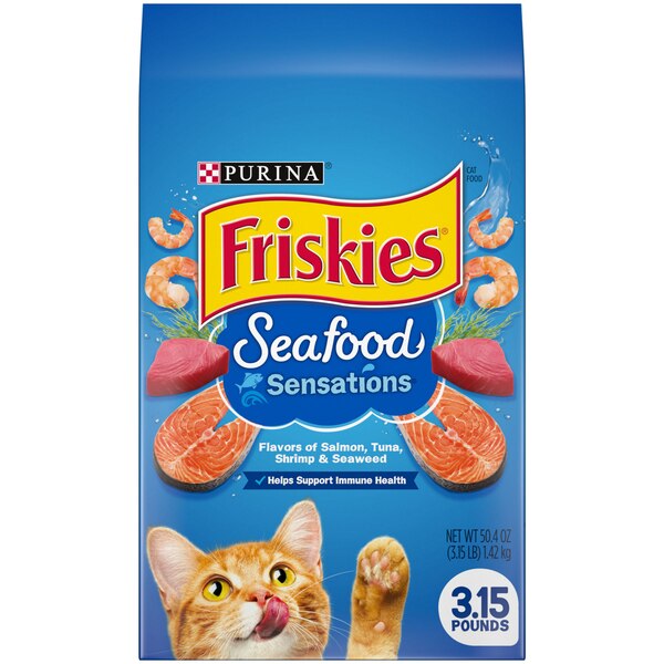 Friskies Seafood Sensations Dry Cat Food, 3.15 lb