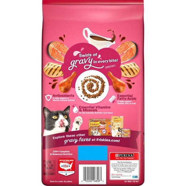 Friskies Gravy Swirlers, Chicken/Salmon/Gravy Dry Cat Food (Bag)