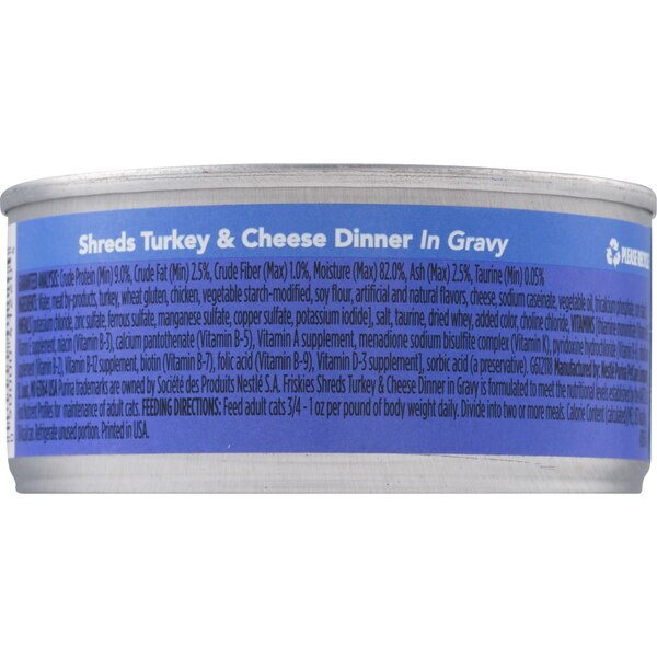Friskies Savory Shreds, Turkey & Cheese Dinner In Gravy