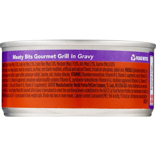 Purina Friskies Meaty Bits Wet Cat Food, Gourmet Grill in Gravy, 5.5 oz