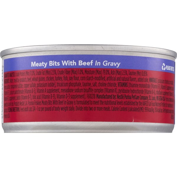 Friskies Meaty Bits With Beef In Gravy Canned Cat Food