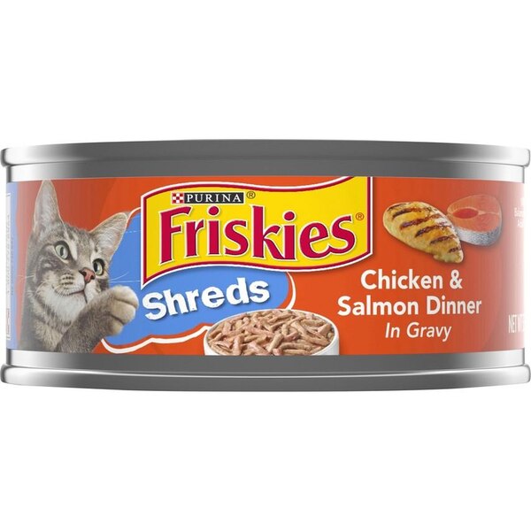 Friskies Shreds Wet Cat Food, Chicken & Salmon, 5.5 oz