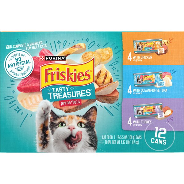 Friskies Tasty Treasures Cat Food Can, 12 ct