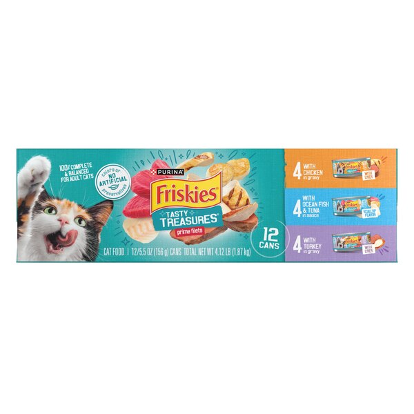 Friskies Tasty Treasures Cat Food Can, 12 ct