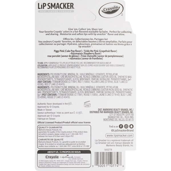 Lip Smacker Stackable Crayola Lip Balm, 3CT