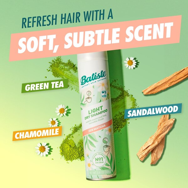 Batiste Light Dry Shampoo, Zen Matcha, 3.81 OZ