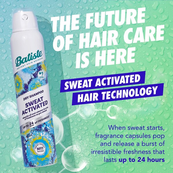 Batiste Dry Shampoo, Sweat Activated, 3.81 OZ