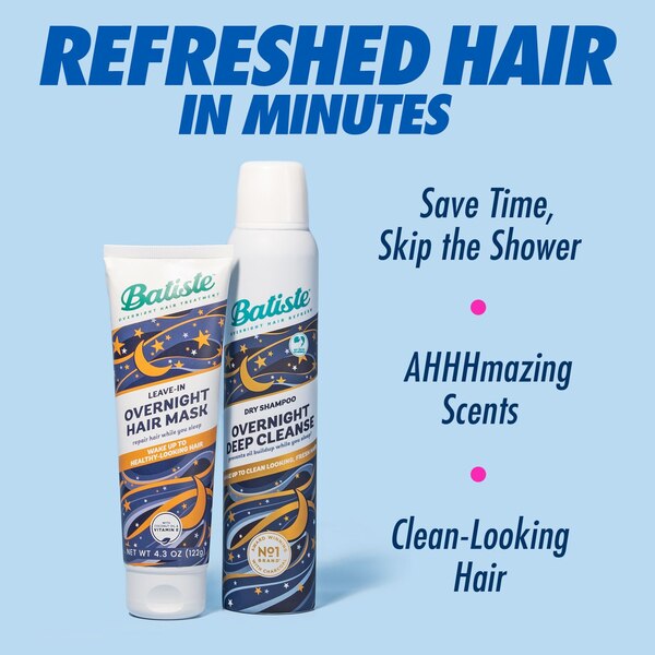 Batiste Dry Shampoo, Overnight Deep Cleanse, 3.81 OZ