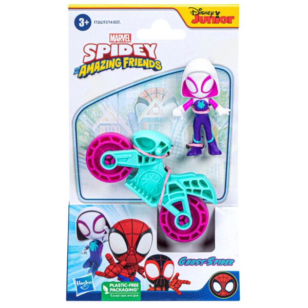 Marvel Spidey and His Amazing Friends Hero Figure with Motorcycle, Assorted Characters, 1 ct