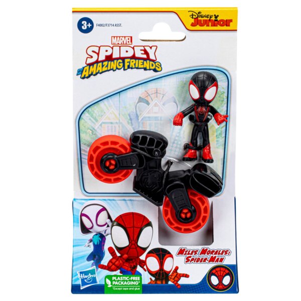 Marvel Spidey and His Amazing Friends Hero Figure with Motorcycle, Assorted Characters, 1 ct
