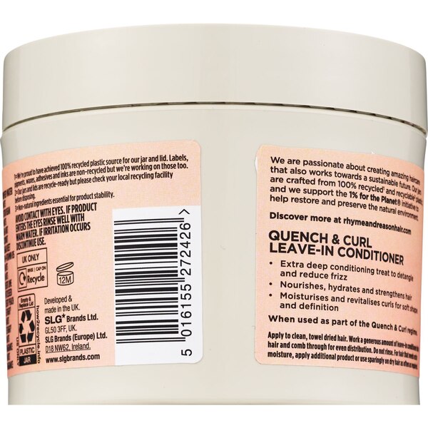 Rhyme & Reason Quench & Curl Leave-In Conditioner, 10.8 OZ