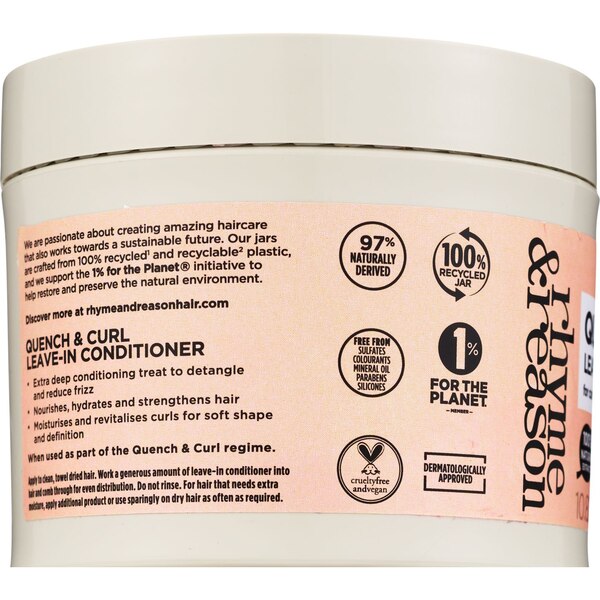 Rhyme & Reason Quench & Curl Leave-In Conditioner, 10.8 OZ