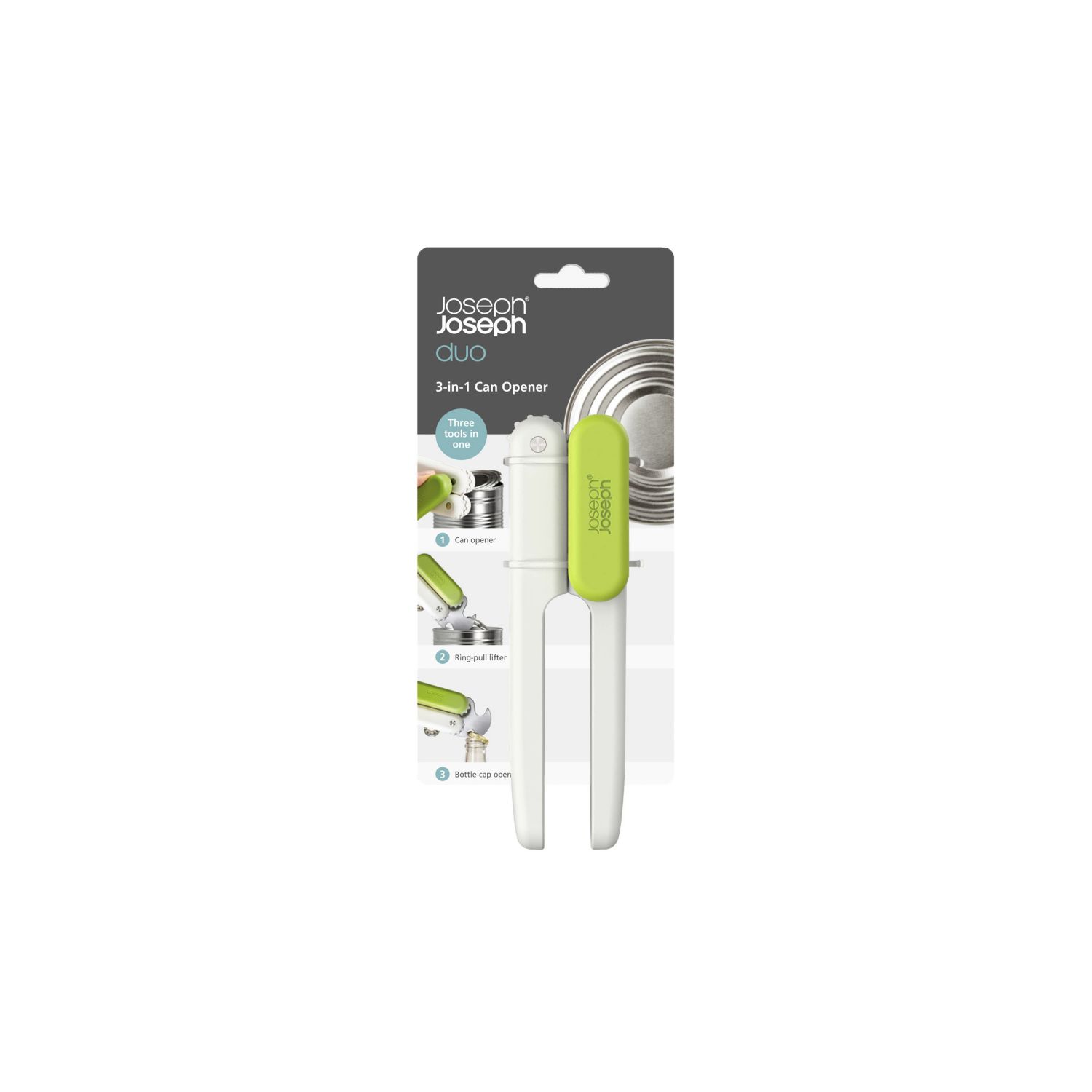 Joseph Joseph Duo 3-In-1 Can Opener, White & Green
