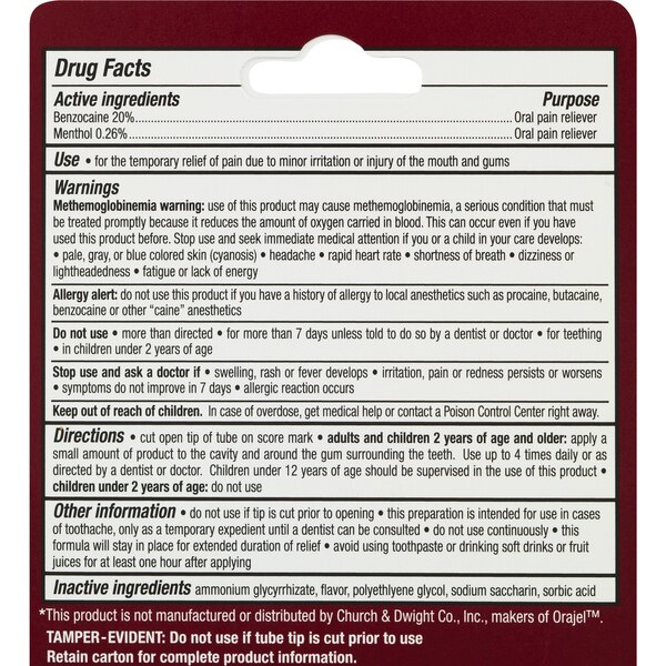 CVS Health Toothache Relief Oral Anesthetic Gel, Maximum Strength