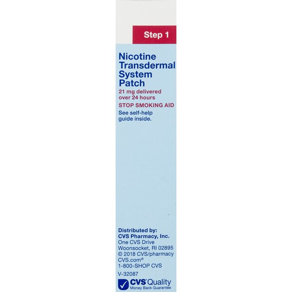 CVS Health Nicotine Transdermal System 21mg Patch, Step 1