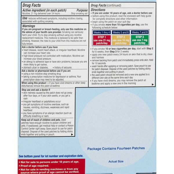 CVS Health Nicotine Transdermal System 21mg Patch, Step 1