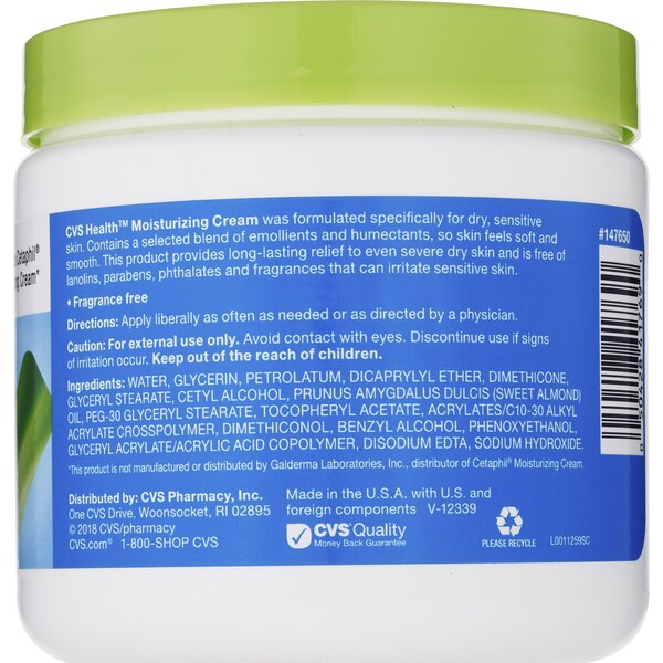 CVS Health - Crema hidratante para piel seca y sensible, 16 oz