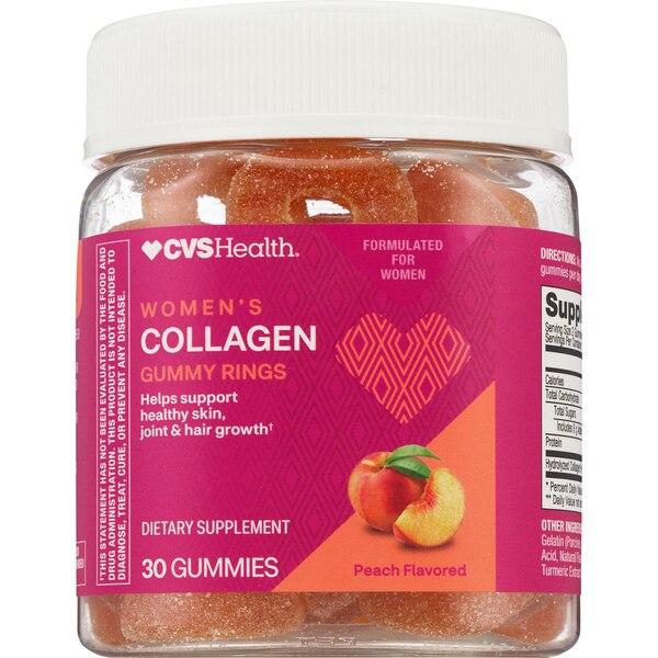 CVS Health Collagen Peach Rings, 30 CT