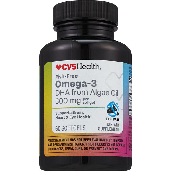 CVS Health Fish-Free Omega- 3 Softgels, 60 CT