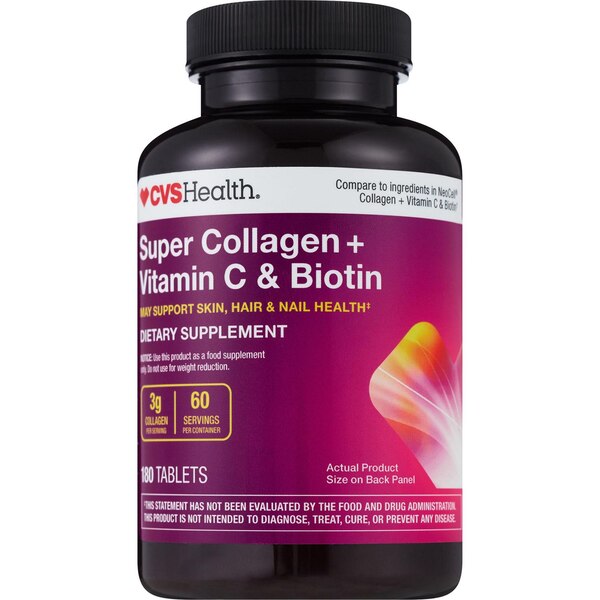 CVS Health Super Collagen + Vitamin C & Biotin Tablets, 180 CT