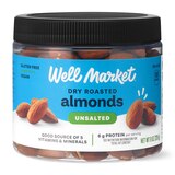 Well Market, Dry Roasted Unsalted Almonds, 8 oz, thumbnail image
