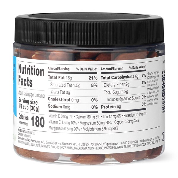 Well Market, Dry Roasted Unsalted Almonds, 8 oz
