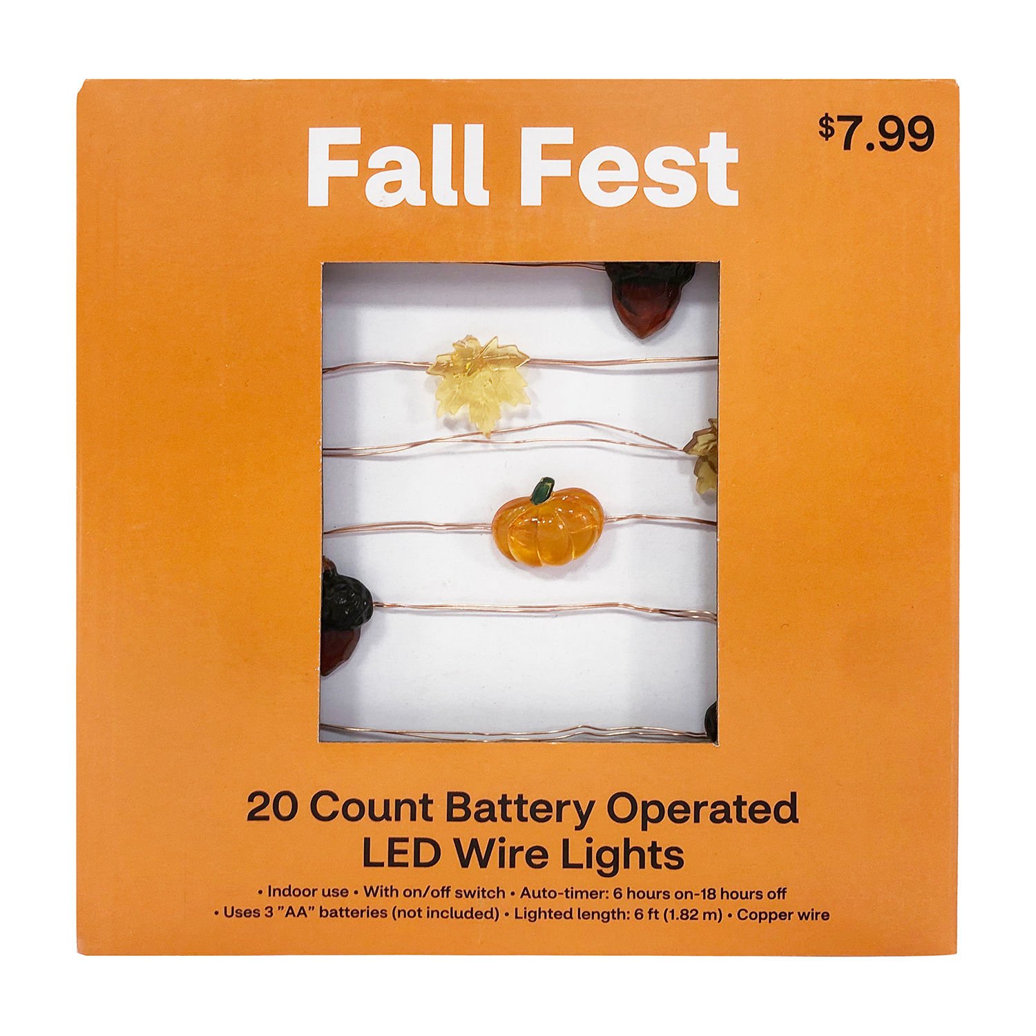 Fall Fest 20-Count LED Wire Lights, 6 ft image.