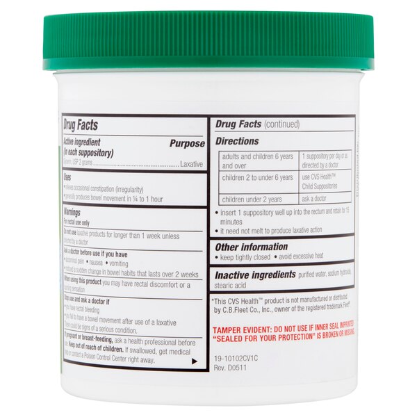 CVS Health Glycerin Suppositories Adult Size