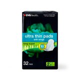 CVS Health Ultra Thin Long Pads with Wings, Super, thumbnail image
